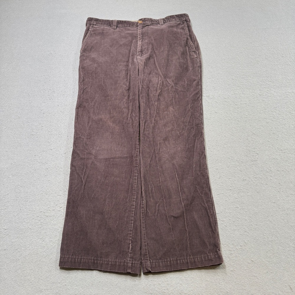 L.L. Bean Corduroy Pants Men's 38x34 Brown Double L Classic Fit Straight Leg Y2K